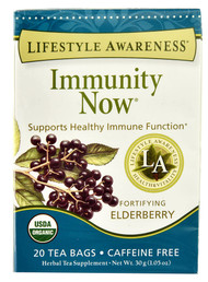 3 PACK of Lifestyle Awareness Immunity Now Organic Tea Elderberry -- 20 Tea Bags