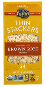 3 PACK of Lundberg Organic Thin Stackers Rice Cakes Salt-Free Brown Rice -- 5.9 oz