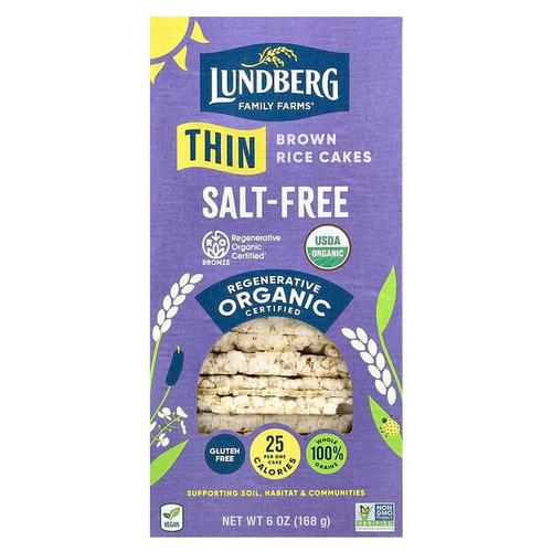 <img alt="Lundberg, Organic Thin Brown Rice Cakes, Salt-Free, 6 oz (168 g)" title="Lundberg, Organic Thin Brown Rice Cakes, Salt-Free, 6 oz (168 g),073416000452"