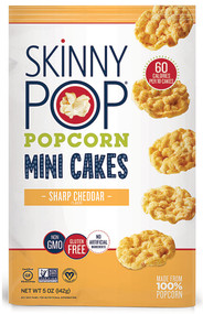 3 PACK of SkinnyPop Popcorn Mini Cakes Gluten Free Sharp Cheddar -- 5 oz