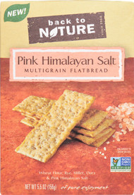3 PACK of Back To Nature Multigrain Flatbread Crackers Pink Himalayan Salt -- 5.5 oz