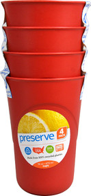 3 PACK of Preserve Everyday Cups 16 - fl oz Capacity Pepper Red -- 4 Cups