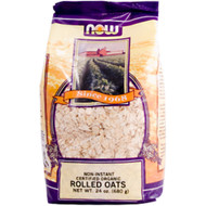 3 PACK of NOW Real Food Certified Organic Rolled Oats -- 24 oz