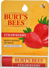 3 PACK of Burts Bees 100% Natural Moisturizing Lip Balm Strawberry -- 0.15 oz