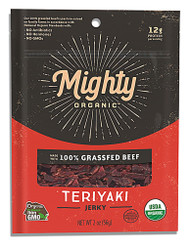 3 PACK of Mighty Organic Grassfed Beef Jerky Gluten Free Teriyaki -- 2 oz
