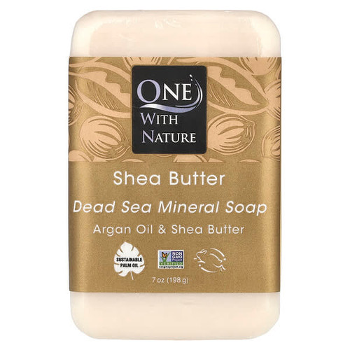 <img alt="One with Nature, Dead Sea Mineral Bar Soap, Shea Butter, 7 oz (198 g)" title="One with Nature, Dead Sea Mineral Bar Soap, Shea Butter, 7 oz (198 g),893455000332"