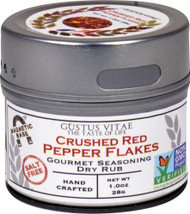 3 PACK of Gustus Vitae Gourmet Seasoning Dry Rub In Magnetic Tin Crushed Red Pepper Flakes -- 1 oz