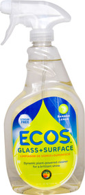 3 PACK of Earth Friendly ECOS Glass plus Surface Cleaner Bamboo Lemon -- 22 fl oz