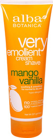 3 PACK of Alba Botanica, Very Emollient Cream Shave, Mango Vanilla, 8 oz (227 g)