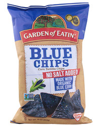 3 PACK of Garden of Eatin' Blue Corn Tortilla Chips No Salt Added -- 16 oz