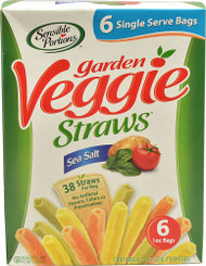 3 PACK of Sensible Portions Garden Veggie Straws Sea Salt -- 6 Single Serve Bags
