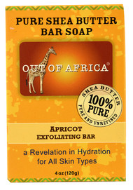 3 PACK of Out of Africa, Pure Shea Butter Bar Soap, Apricot Exfoliating Bar, 4 oz (120 g)