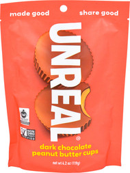 3 PACK of Unreal Peanut Butter Cups Vegan Dark Chocolate -- 4.2 oz