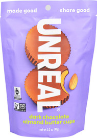 3 PACK of Unreal Almond Butter Cups Candy Vegan Gluten Free Dark Chocolate -- 3.2 oz