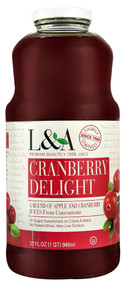 3 PACK of L & A Juice Cranberry Delight -- 32 fl oz