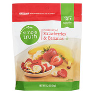 3 PACK of Simple Truth Freeze-Dried Strawberries & Bananas -- 1.2 oz