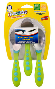 3 PACK of Gerber Graduates Kiddy Cutlery 3 Toddler Spoons -- 1 Set