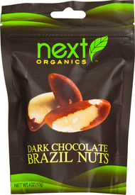 3 PACK of Next Organics Dark Chocolate Covered Snacks Brazil Nuts -- 4 oz