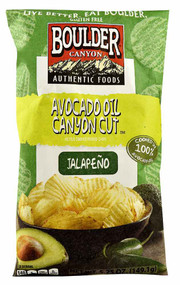 3 PACK of Boulder Canyon Authentic Foods Avocado Oil Canyon Cut Kettle Cooked Potato Chips Jalapeno -- 5.25 oz