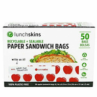 3 PACK of Lunchskins Recyclable + Sealable Paper Sandwich Bags - Red Apple -- 50 Bags