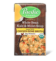 3 PACK of Pacific Foods Chicken Bone Broth Soup White Bean Kale & Millet -- 17 oz