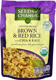 3 PACK of Seeds of Change Organic Brown & Red Rice with Chia & Kale MICROWAVE POUCH -- 8.5 oz