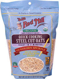 3 PACK of Bobs Red Mill Organic Steel Cut Oats Quick Cooking -- 22 oz