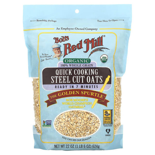 <img alt="Bobs Red Mill, Organic Quick Cooking Steel Cut Oats, 1 lb 6 oz (624 g)" title="Bobs Red Mill, Organic Quick Cooking Steel Cut Oats, 1 lb 6 oz (624 g),039978049605"