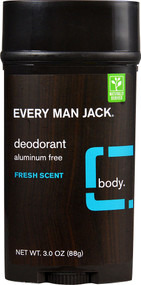 3 PACK of Every Man Jack Deodorant Stick Aluminum Free Fresh Scent -- 3 oz