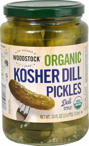 3 PACK of Woodstock Organic Kosher Dill Pickles Deli Style -- 24 oz