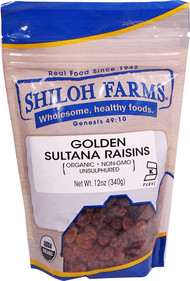 3 PACK of Shiloh Farms Organic Raisins Golden Sultana -- 12 oz