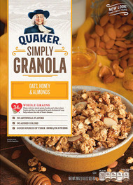 3 PACK of Quaker Simply Granola Oats Cereal Honey & Almonds -- 28 oz