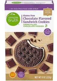 3 PACK of Simple Truth Sandwich Cookies Creme Filled Gluten Free Chocolate -- 8 oz