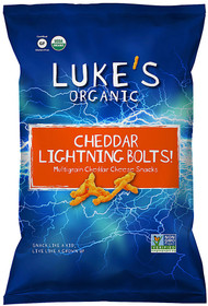 3 PACK of Lukes Organic Cheddar Lightning Bolts Multigrain Cheddar Cheese Snacks -- 4 oz
