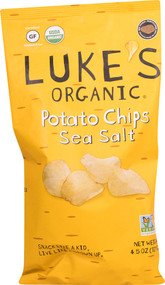 3 PACK of Lukes Organic Potato Chips Gluten Free Sea Salt -- 4.5 oz