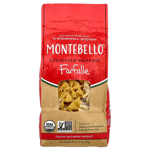 <img alt="Montebello, Organic Farfalle, 16 oz (454 g)" title="Montebello, Organic Farfalle, 16 oz (454 g),015532101101"