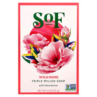 <img alt="SoF, Triple Milled Bar Soap with Shea Butter, Wild Rose, 6 oz (170 g)" title="SoF, Triple Milled Bar Soap with Shea Butter, Wild Rose, 6 oz (170 g),856885200147"