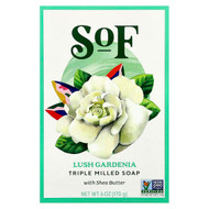 <img alt="SoF, Triple Milled Bar Soap with Shea Butter, Lush Gardenia, 6 oz (170 g)" title="SoF, Triple Milled Bar Soap with Shea Butter, Lush Gardenia, 6 oz (170 g),856885200383"