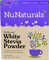 3 PACK of NuNaturals NuStevia White Stevia Powder -- 50 Packets