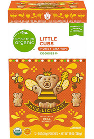3 PACK of Simple Truth Organic Little Cubs Cookies Honey Graham -- 12 Pouches