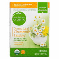 3 PACK of Simple Truth Organic Herbal Tea Supplement Senna Leaf & Chamomile Laxative -- 16 Tea Bags