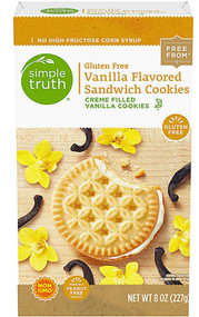 3 PACK of Simple Truth Sandwich Cookies Creme Filled Gluten Free Vanilla -- 8 oz