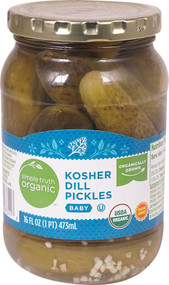 3 PACK of Simple Truth Organic Kosher Baby Dill Pickles -- 16 fl oz