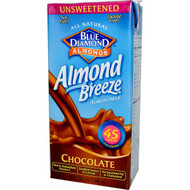 3 PACK of Blue Diamond Almond Breeze Almondmilk Unsweetened Chocolate -- 32 fl oz