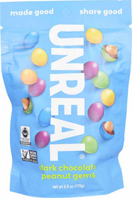 3 PACK of Unreal Dark Chocolate Peanut Gems -- 6 oz