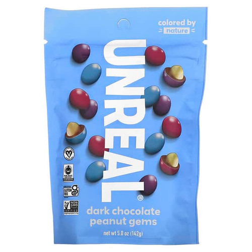 <img alt="Unreal, Dark Chocolate Peanut Gems, 5 oz (142 g)" title="Unreal, Dark Chocolate Peanut Gems, 5 oz (142 g),857484006291"