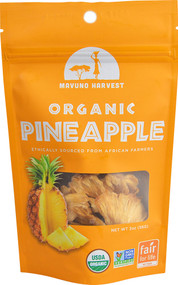 3 PACK of Mavuno Harvest Organic All Natural Dried Pineapple -- 2 oz