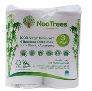 NooTrees 3 Ply Bamboo Toilet Rolls -- 4 Rolls