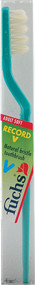 3 PACK of Fuchs Brushes, Record V, Natural Bristle Toothbrush, Adult Soft, 1 Toothbrush