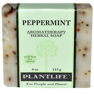3 PACK of Plantlife Aromatherapy Herbal Soap Peppermint -- 4 oz